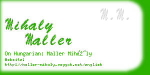 mihaly maller business card